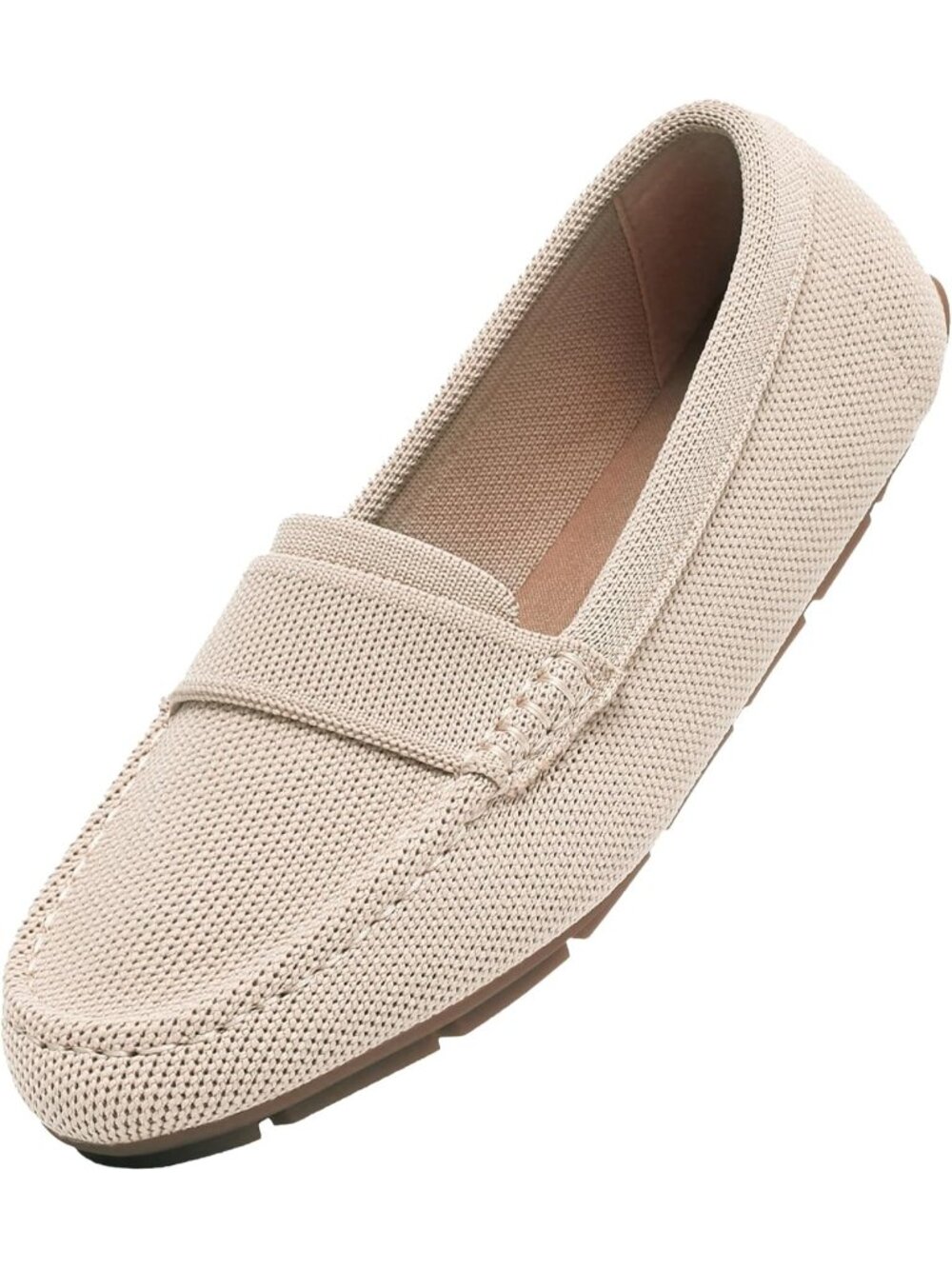 🆕Women's Apricot Mesh fabric Loafer Shoes Comfortable Casual Flat Shoes